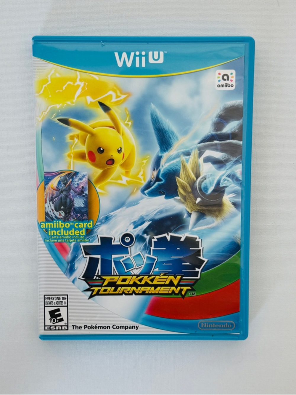 Pokken Tournament Wii U - COMPLETE CIB - w/ Shadow Mewtwo Amiibo Card